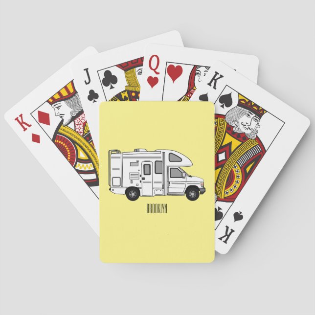 Jeu De Cartes Illustration de dessin animé Campervan (dos)