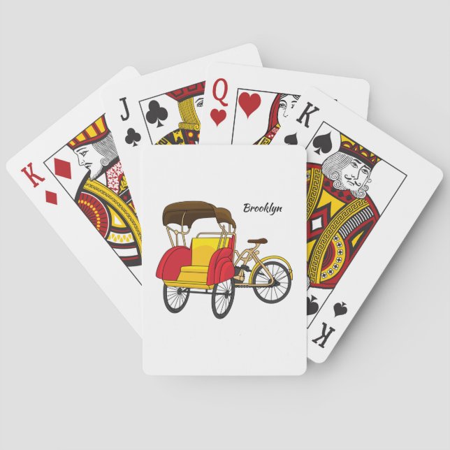 Jeu De Cartes Illustration de dessin animé de pousse-pousse (dos)