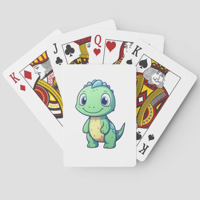 Jeu De Cartes Illustration de dinosaure de dessin (dos)