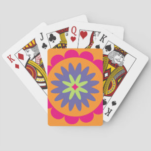 Jeu De Cartes illustration de formes florales orange et rose