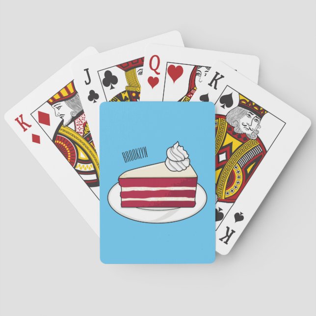 Jeu De Cartes Illustration de gâteau en velours rouge (dos)