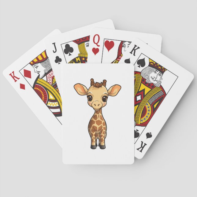 Jeu De Cartes Illustration de girafe de dessin animé (dos)