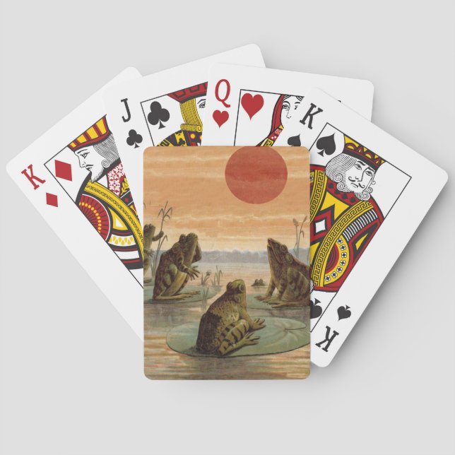 Jeu De Cartes Illustration de grenouilles Lily Pads Moon (dos)