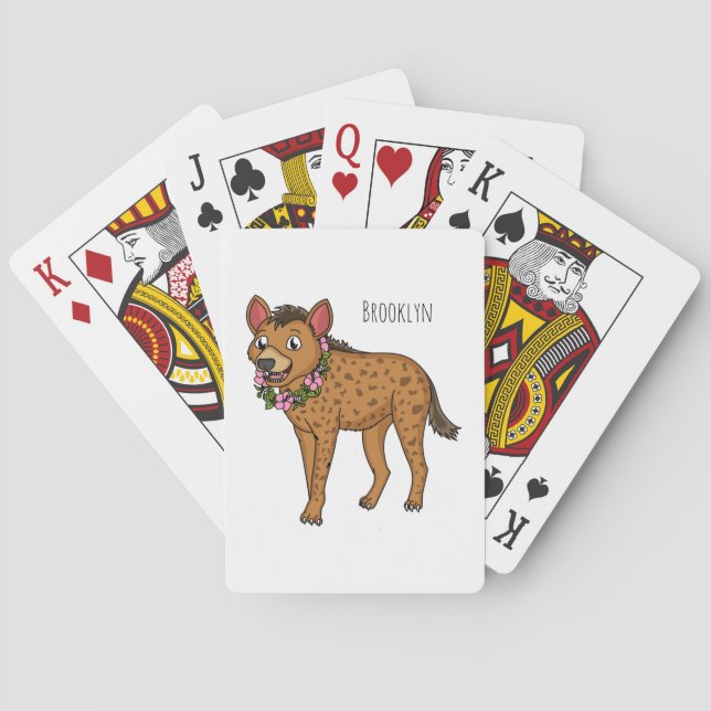 Jeu De Cartes Illustration de Hyena et de fleurs (dos)