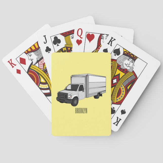 Jeu De Cartes Illustration de la caricature du camion-boîte (dos)