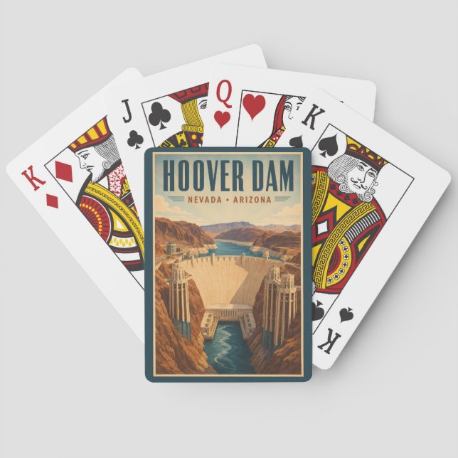 Jeu De Cartes Illustration de la centrale électrique du barrage  (dos)
