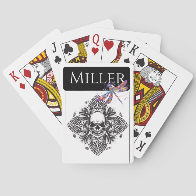 Jeu De Cartes Illustration de la libellule du crâne (dos)