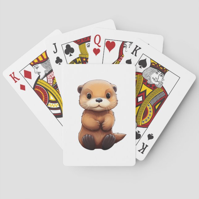 Jeu De Cartes Illustration de la loutre de dessin (dos)