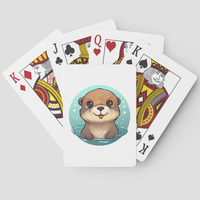 Jeu De Cartes Illustration de la loutre de dessin (dos)