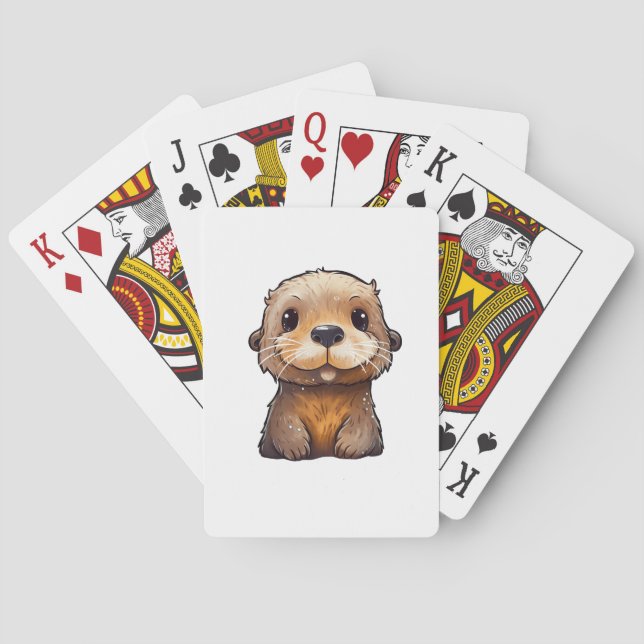 Jeu De Cartes Illustration de la loutre de dessin (dos)