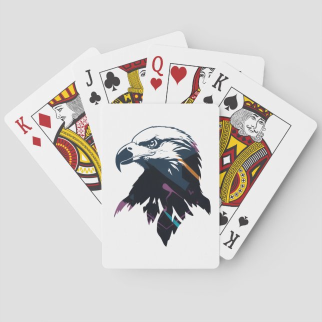 Jeu De Cartes Illustration de la nature de l'aigle Silhouette Fl (dos)