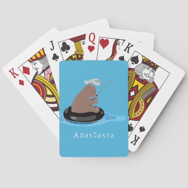 Jeu De Cartes Illustration de la pêche de l'ourson mou (dos)