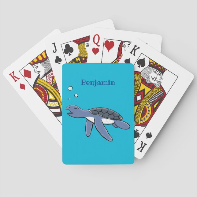 Jeu De Cartes Illustration de la petite tortue de mer (dos)
