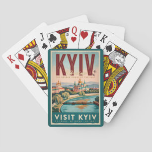 Jeu De Cartes Illustration de la skyline de Kiev en Ukraine, Art