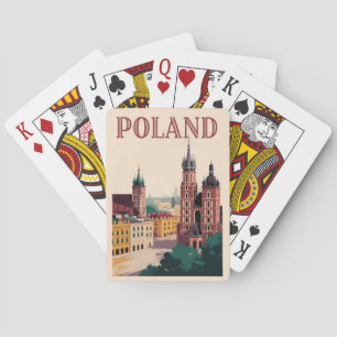 Jeu De Cartes Illustration de la skyline de la Pologne Art de vo