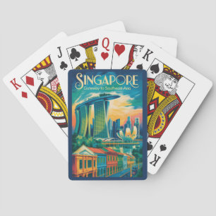 Jeu De Cartes Illustration de la skyline de Singapour Art de voy