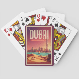 Jeu De Cartes Illustration de la skyline nocturne de Dubaï Émira