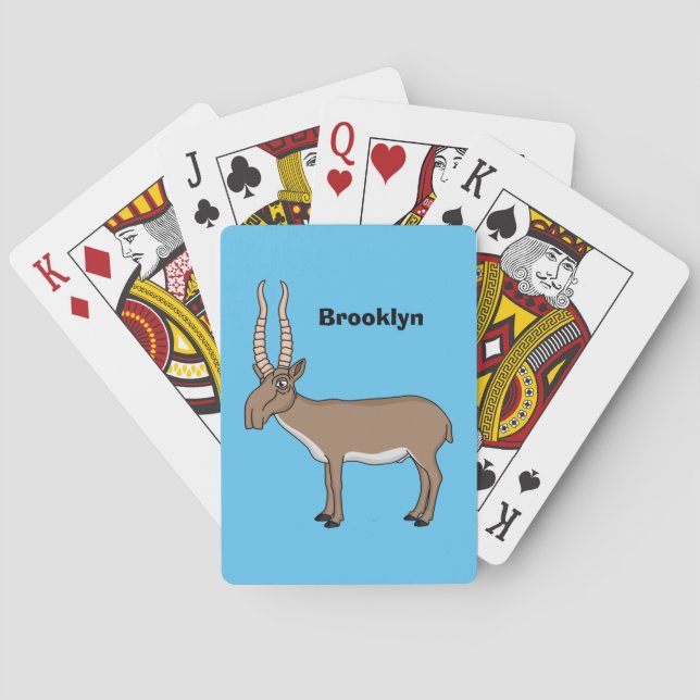 Jeu De Cartes Illustration de l'antilope de Saiga (dos)