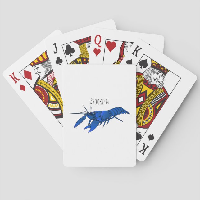 Jeu De Cartes Illustration de l'écrevisse marron bleu (dos)