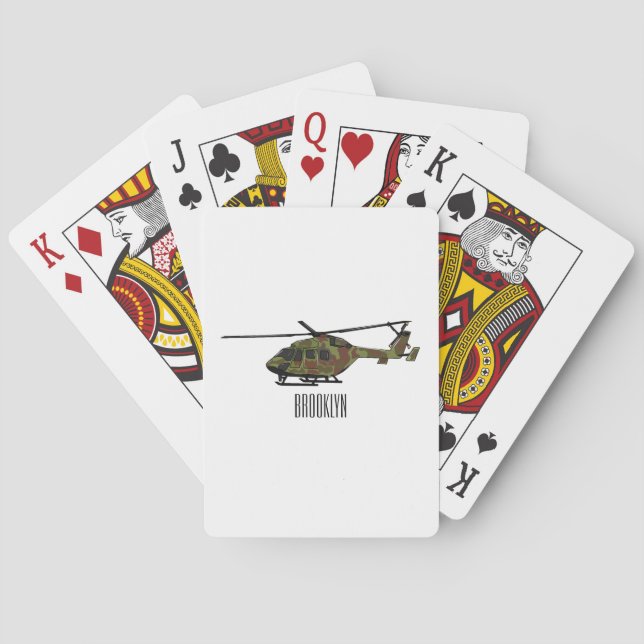 Jeu De Cartes Illustration de l'hélicoptère de l'armée (dos)