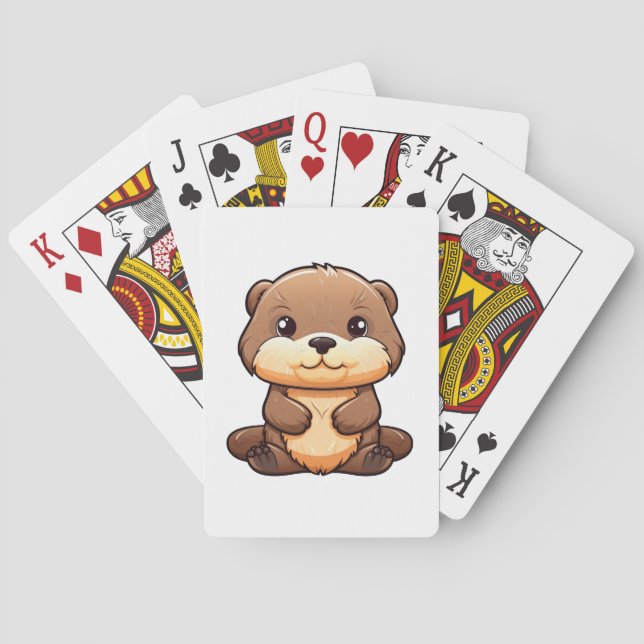Jeu De Cartes Illustration de loutre de dessin animé (dos)