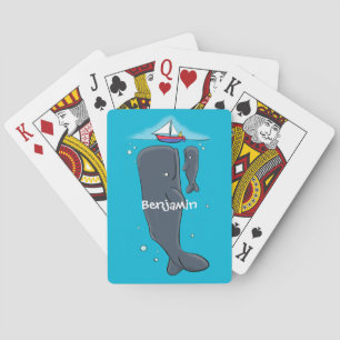 Jeu De Cartes Illustration de mignons baleines et voiliers