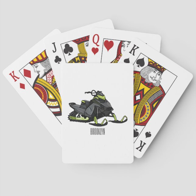 Jeu De Cartes Illustration de motoneige (dos)