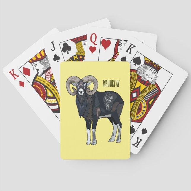 Jeu De Cartes Illustration de mouflon, mouton (dos)