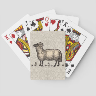 Jeu De Cartes Illustration de mouton vintage : Art classique de