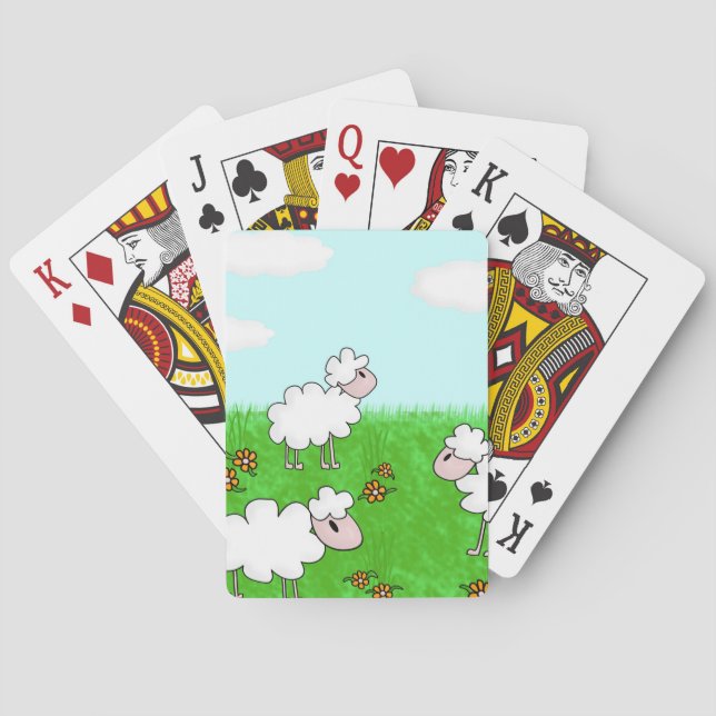 Jeu De Cartes Illustration de moutons mignons pour enfants (dos)