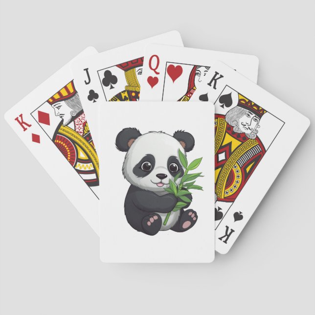 Jeu De Cartes Illustration de panda de dessin animé (dos)