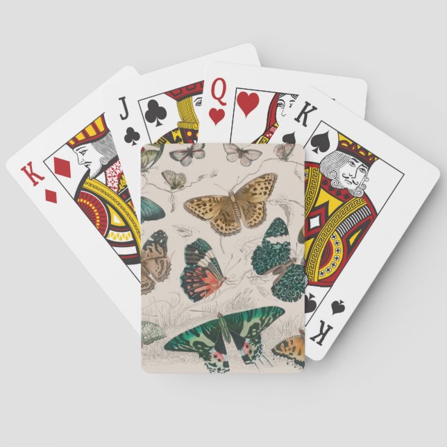 Jeu De Cartes Illustration de papillon antique : 1820 Orfèvre (dos)