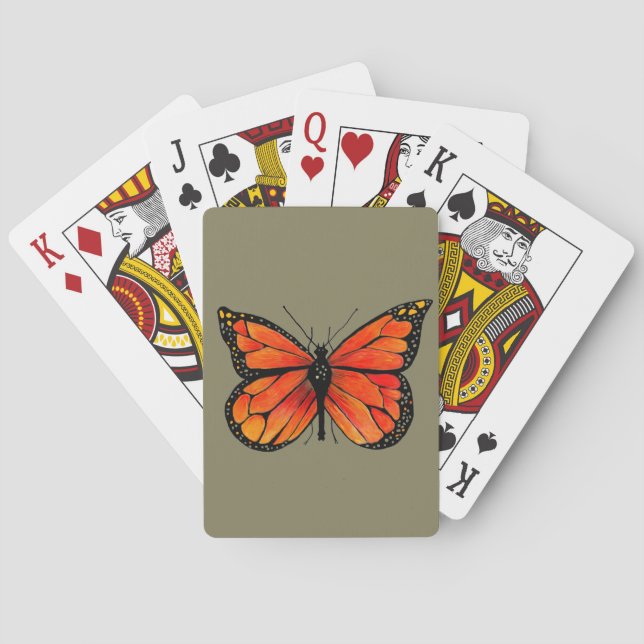 Jeu De Cartes Illustration de papillon de monarque sur des (dos)