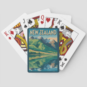 Jeu De Cartes Illustration de paysage de Nouvelle-Zélande Art de