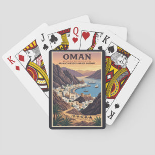 Jeu De Cartes Illustration de paysage d'Oman Art de voyage vinta