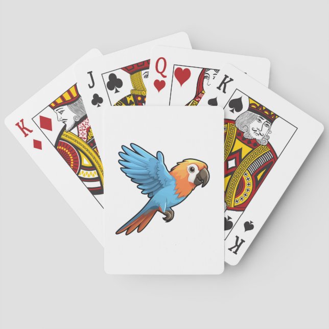 Jeu De Cartes Illustration de perroquet de dessin animé (dos)