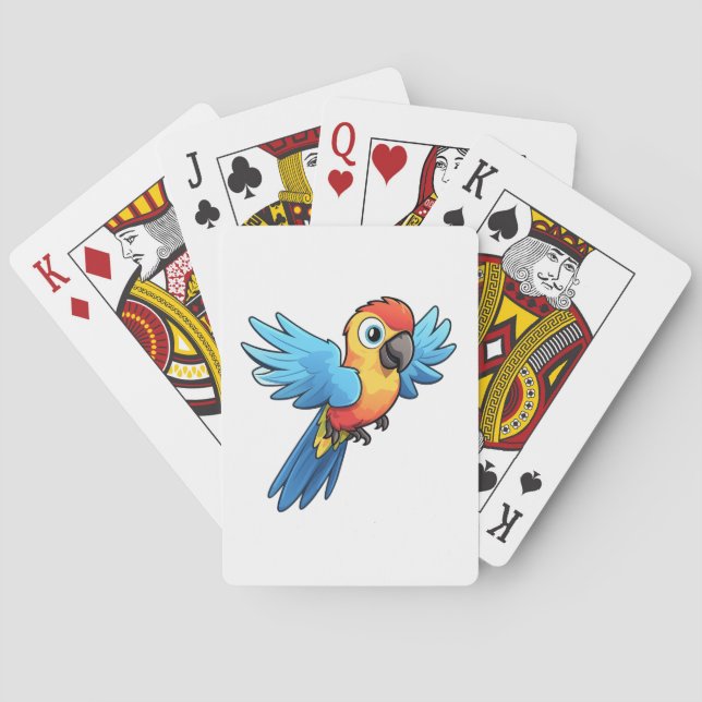 Jeu De Cartes Illustration de perroquet de dessin animé (dos)