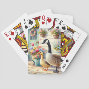 Jeu De Cartes Illustration de printemps d'oies de jardin de cott