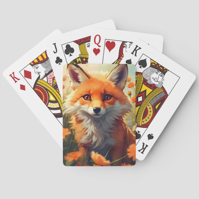 Jeu De Cartes Illustration de renard orange (dos)