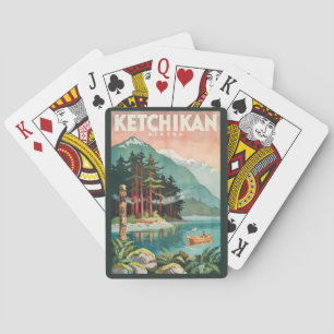 Jeu De Cartes Illustration de rivière Ketchikan Alaska Art de vo