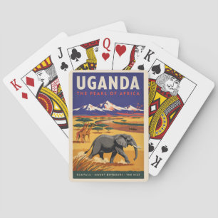 Jeu De Cartes Illustration de safari en Ouganda Art de voyage vi