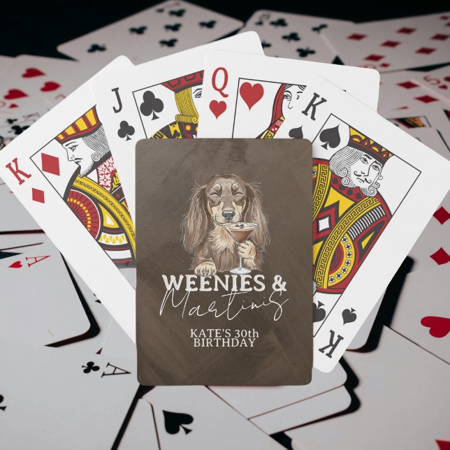 Jeu De Cartes Illustration de teckel Weenies et Martinis (Weenies and Martinis Dachshund Illustration Poker Cards)