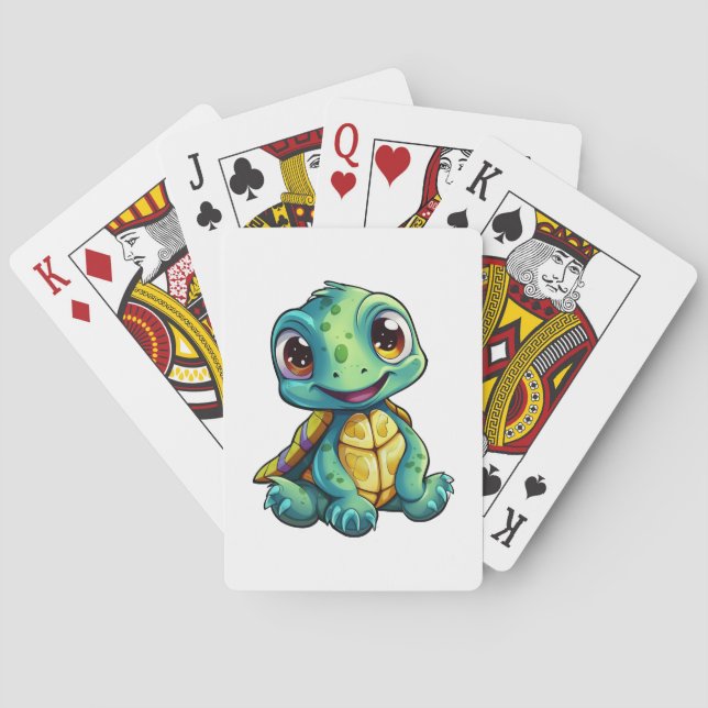 Jeu De Cartes Illustration de tortue caricaturale (dos)