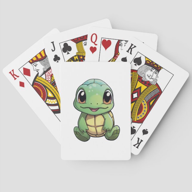 Jeu De Cartes Illustration de tortue de dessin animé (dos)