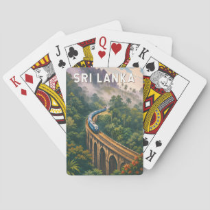 Jeu De Cartes Illustration de train vintage Sri Lanka Art de voy