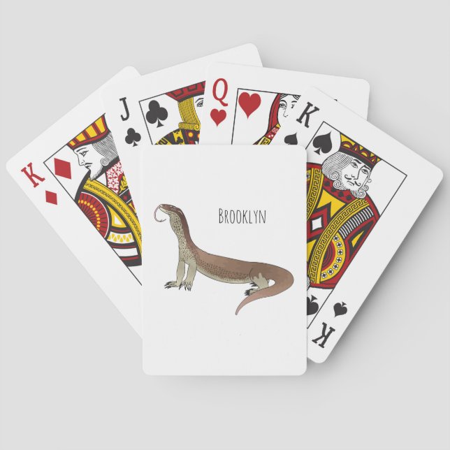 Jeu De Cartes Illustration de varan de dessin animé (dos)