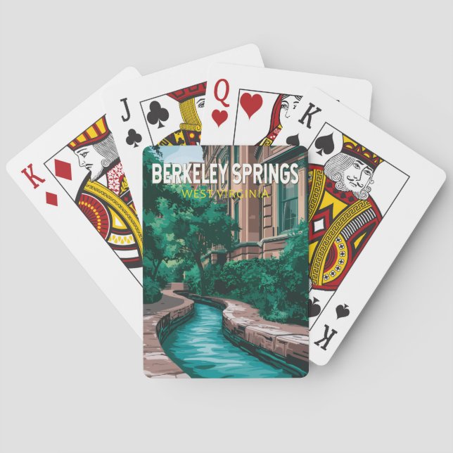 Jeu De Cartes Illustration de voyage à Berkeley Springs Virginie (dos)
