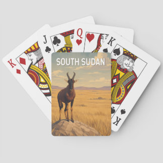 Jeu De Cartes Illustration de voyage au Soudan du Sud Art vintag