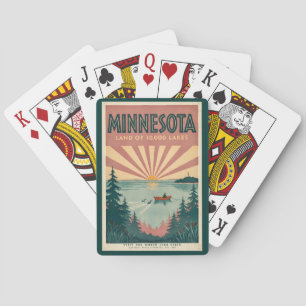 Jeu De Cartes Illustration de voyage d'art vintage de l'État du