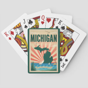 Jeu De Cartes Illustration de voyage d'art vintage de l'État du
